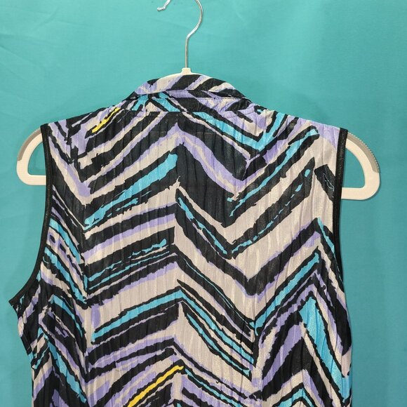Jamie Sadock Womens Sleeveless Collared Top Size S 100% Polyester Multicolor - Picture 8 of 9